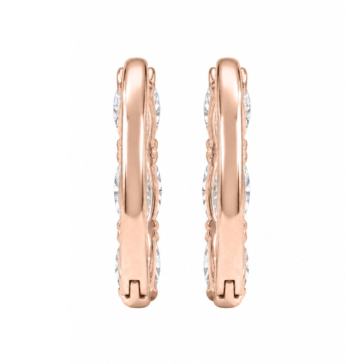 1-3 ctw Oval Hoop Earrings