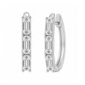 1-3 ctw Emerald Hoop Earrings