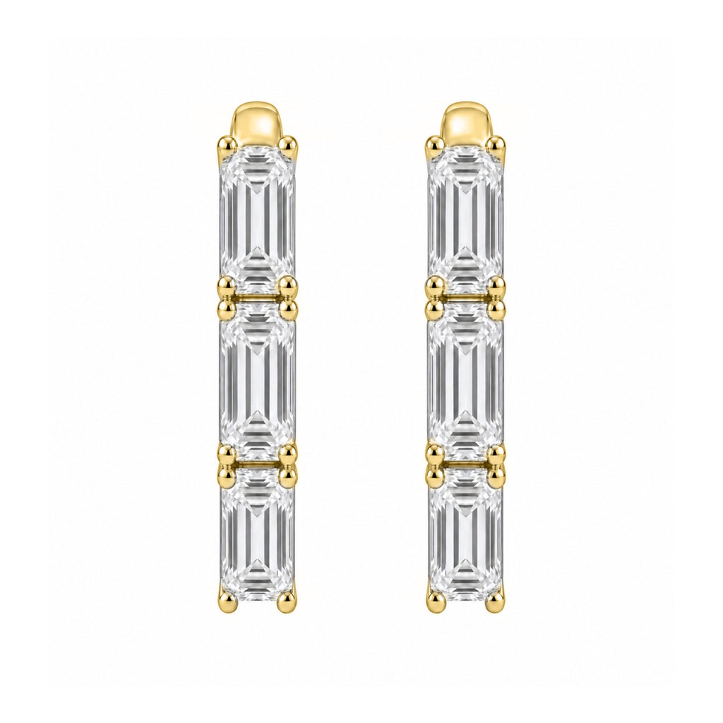 1-3 ctw Emerald Hoop Earrings