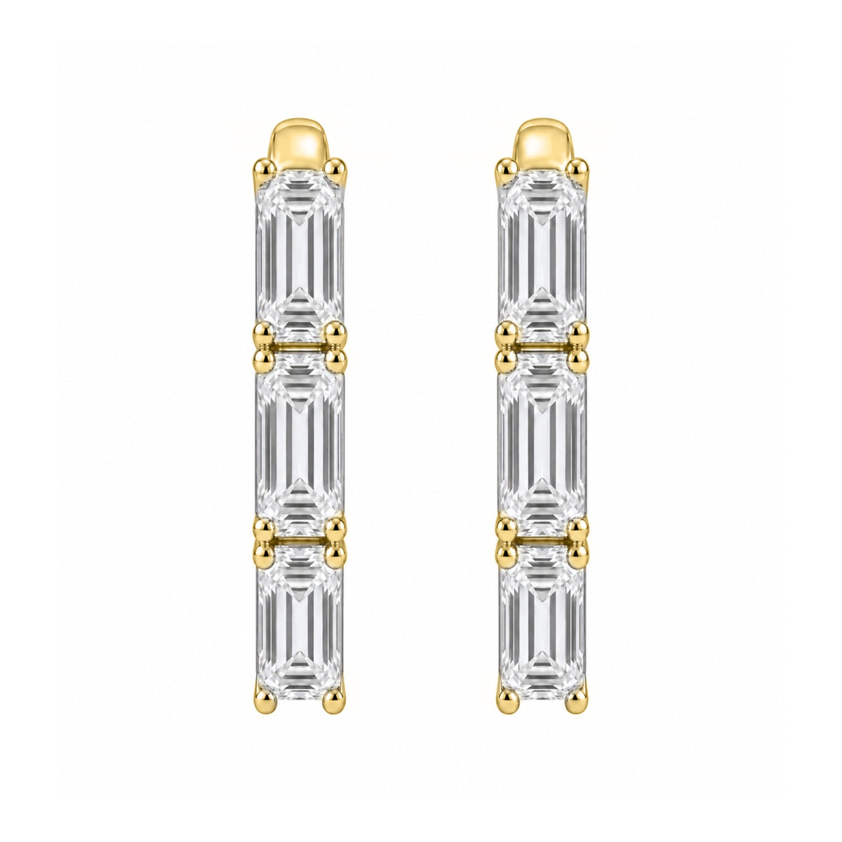1-3 ctw Emerald Hoop Earrings
