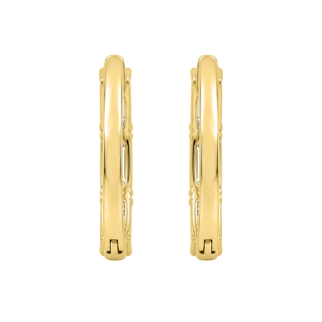 1-3 ctw Emerald Hoop Earrings