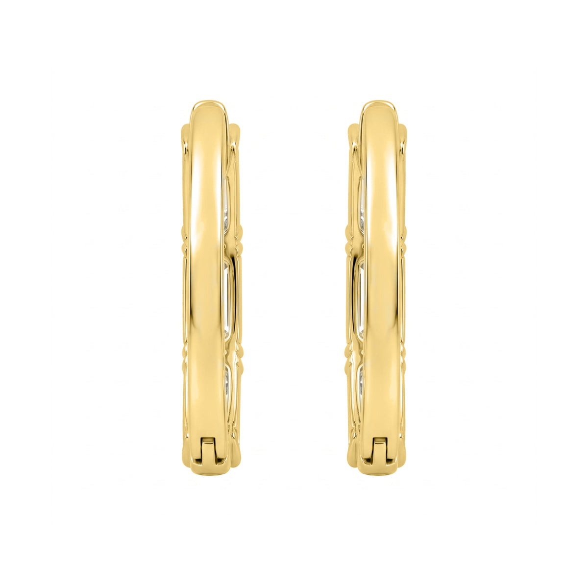 1-3 ctw Emerald Hoop Earrings
