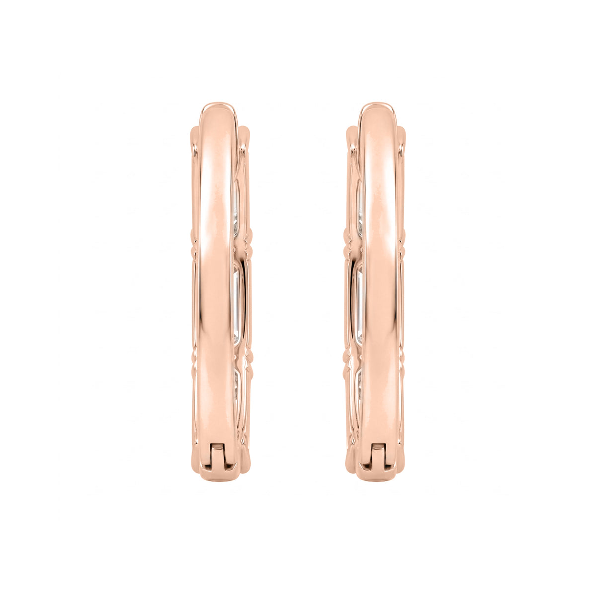 1-3 ctw Emerald Hoop Earrings