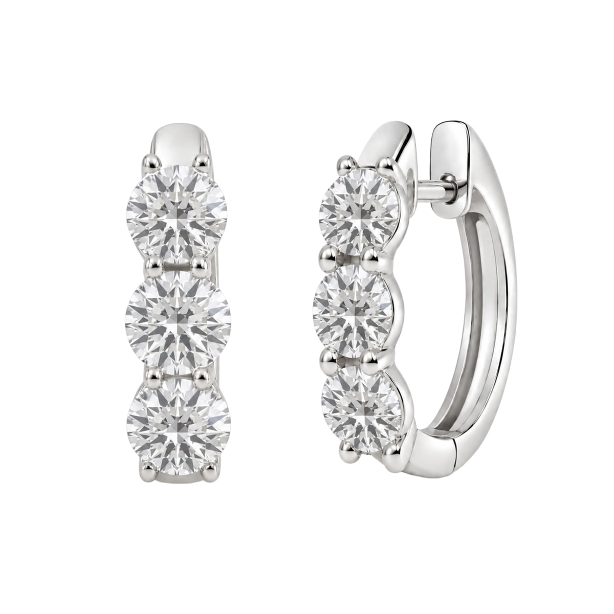 1-3 ctw Round Hoop Earrings