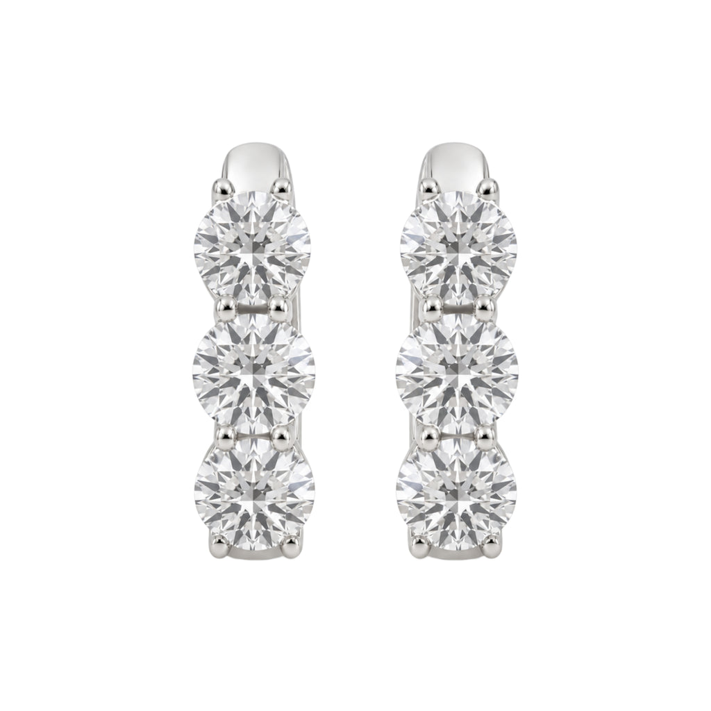 1-3 ctw Round Hoop Earrings