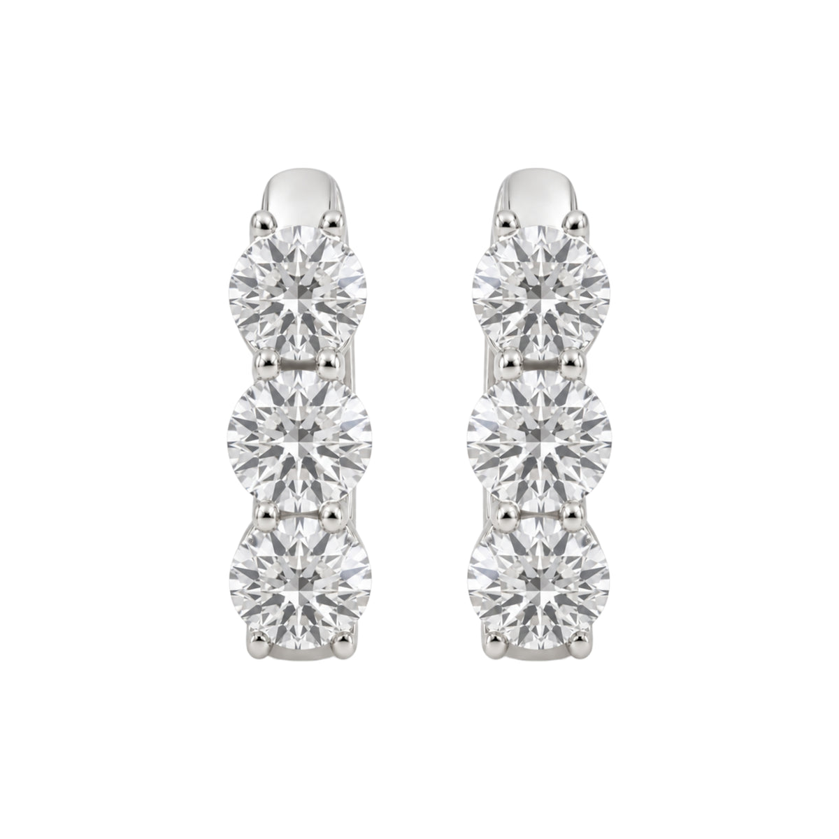 1-3 ctw Round Hoop Earrings