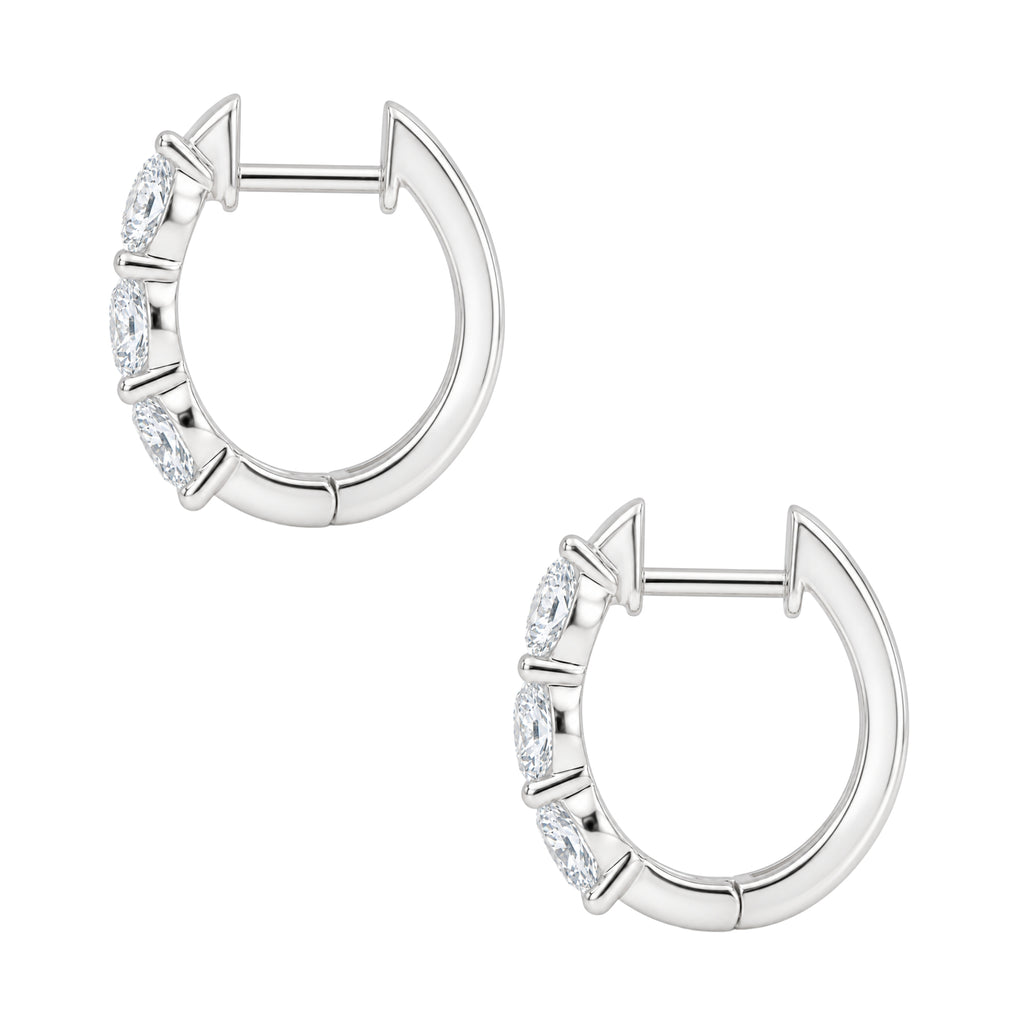 1-3 ctw Round Hoop Earrings