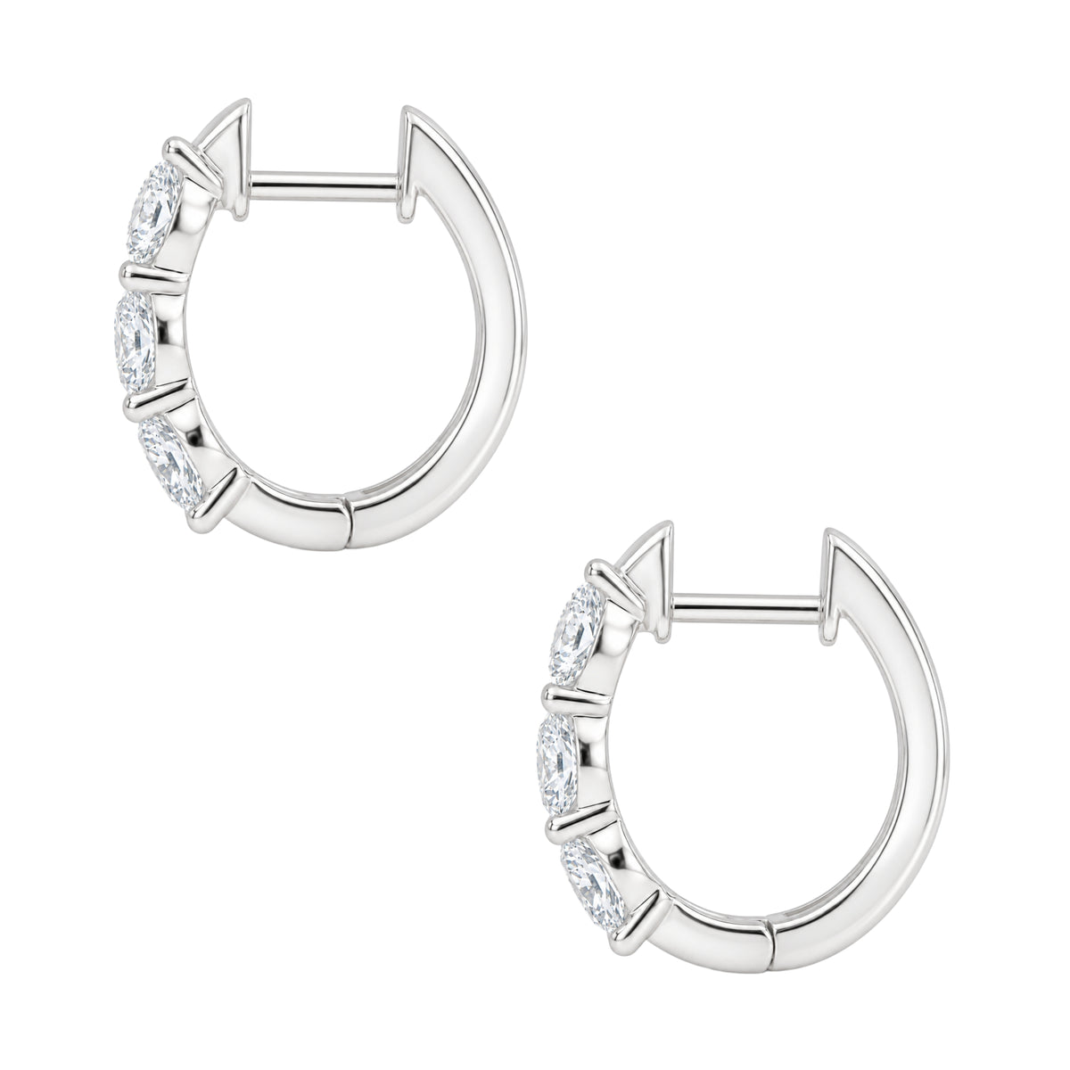 1-3 ctw Round Hoop Earrings