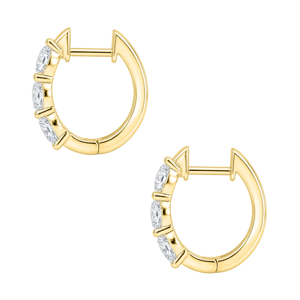 1-3 ctw Round Hoop Earrings