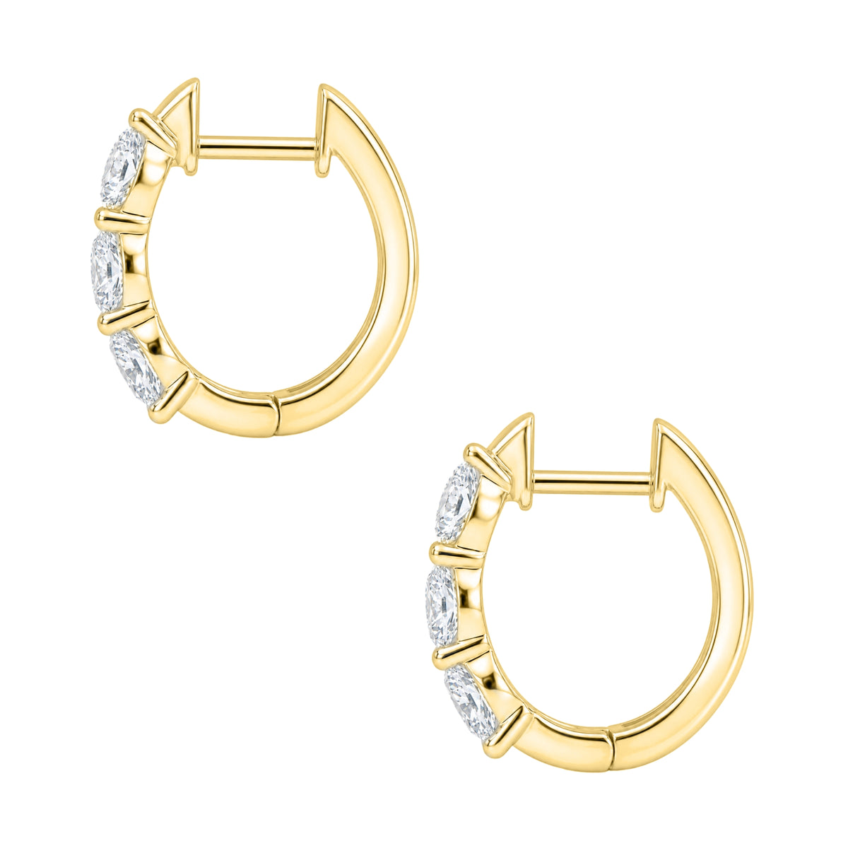 1-3 ctw Round Hoop Earrings