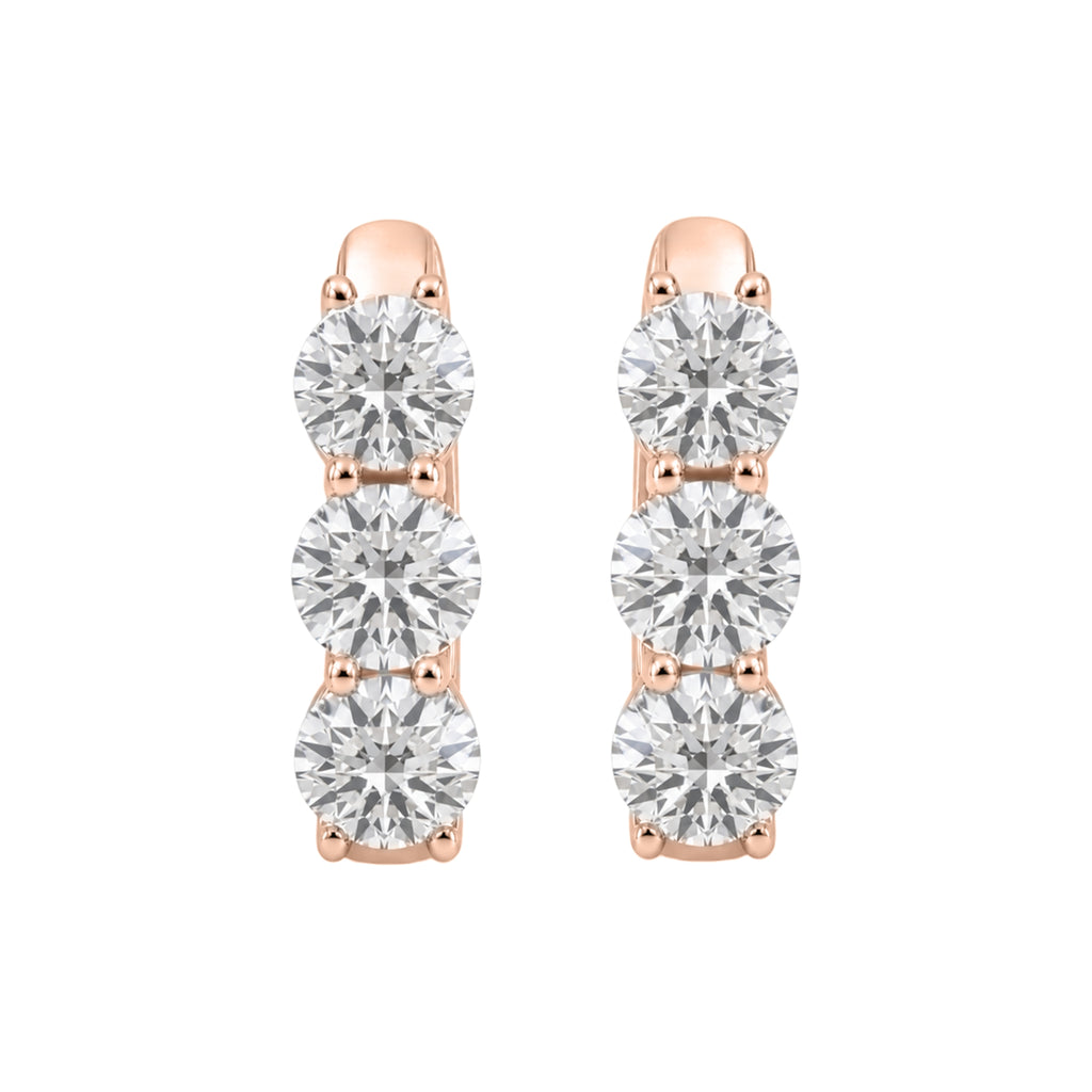 1-3 ctw Round Hoop Earrings