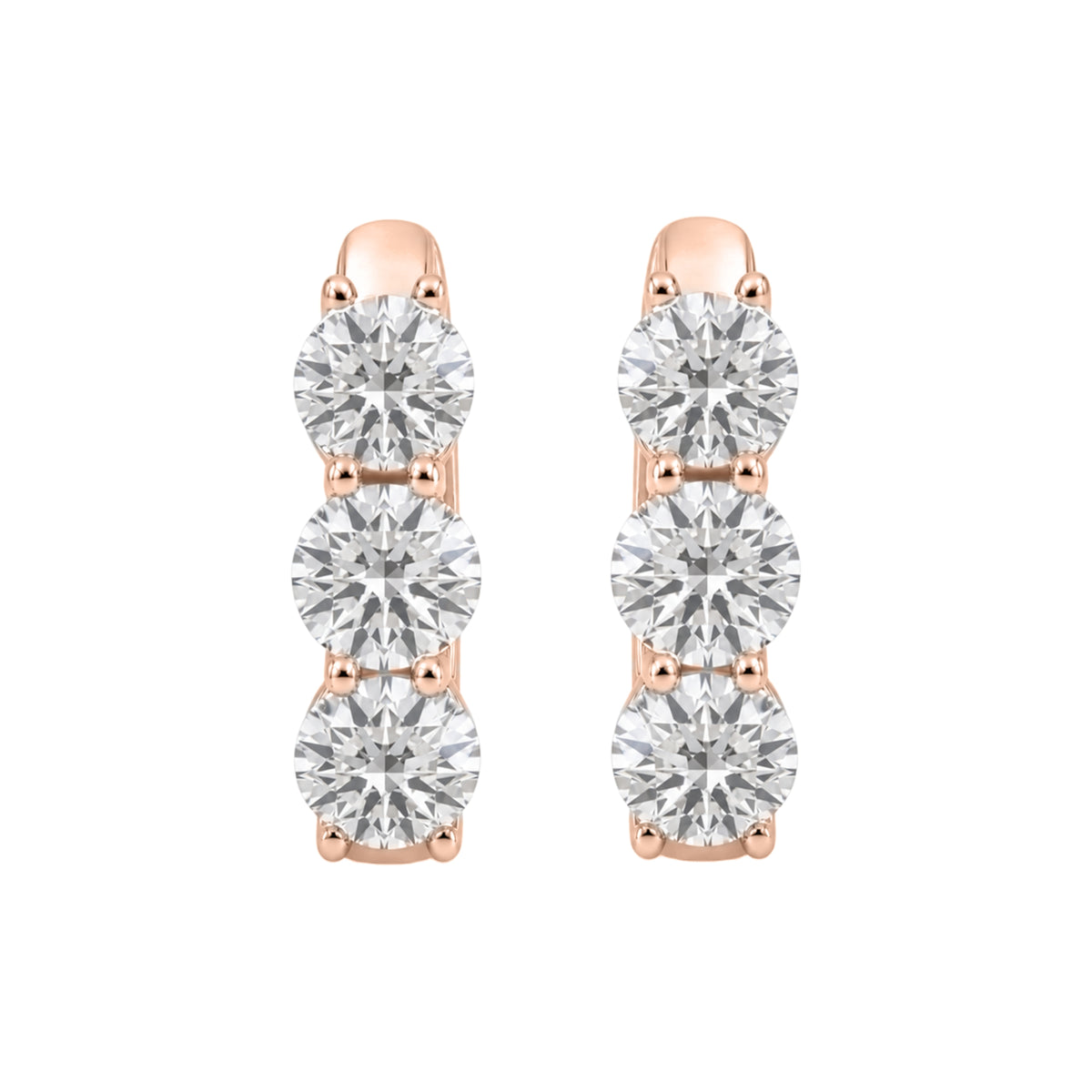 1-3 ctw Round Hoop Earrings