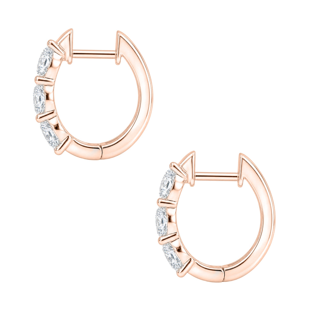 1-3 ctw Round Hoop Earrings