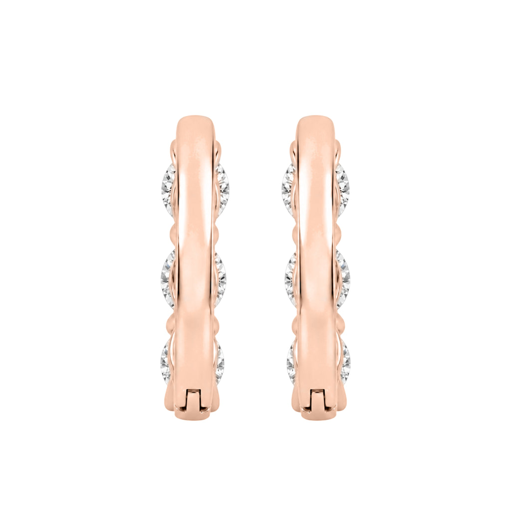 1-3 ctw Round Hoop Earrings