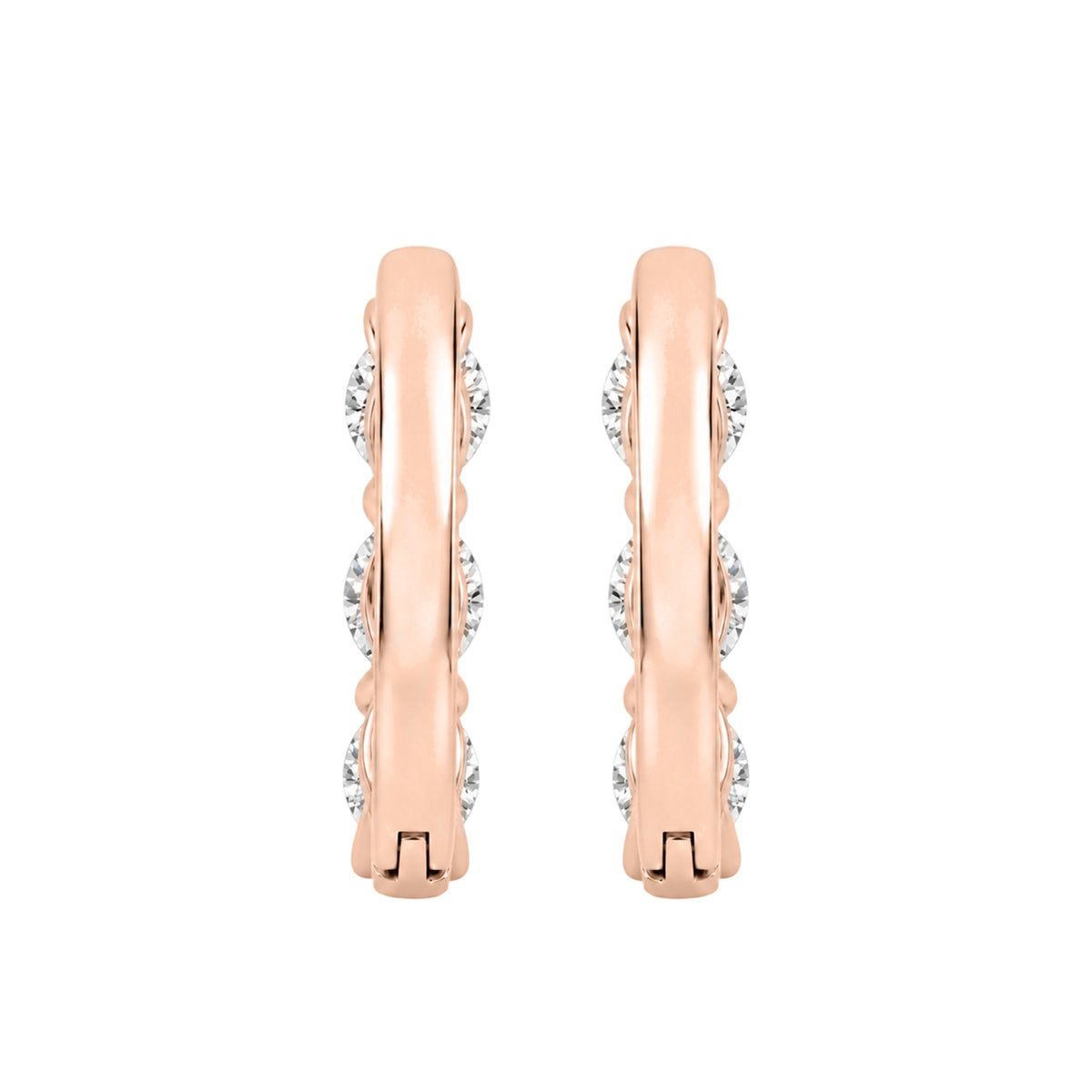 1-3 ctw Round Hoop Earrings