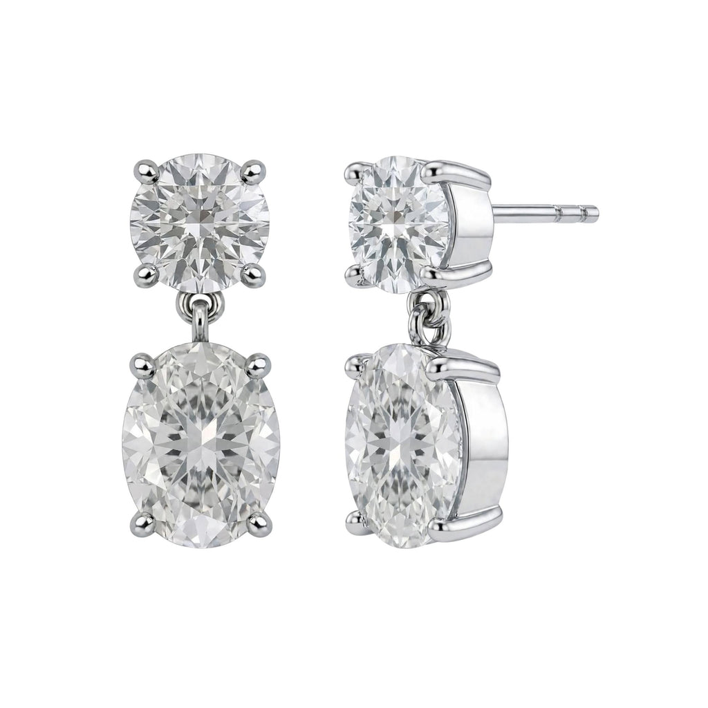 3-5 ctw Round-Oval Stud Earrings