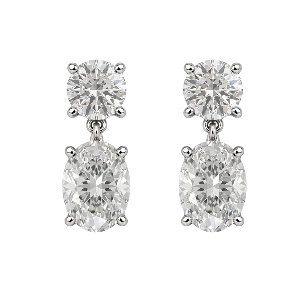 3-5 ctw Round-Oval Stud Earrings