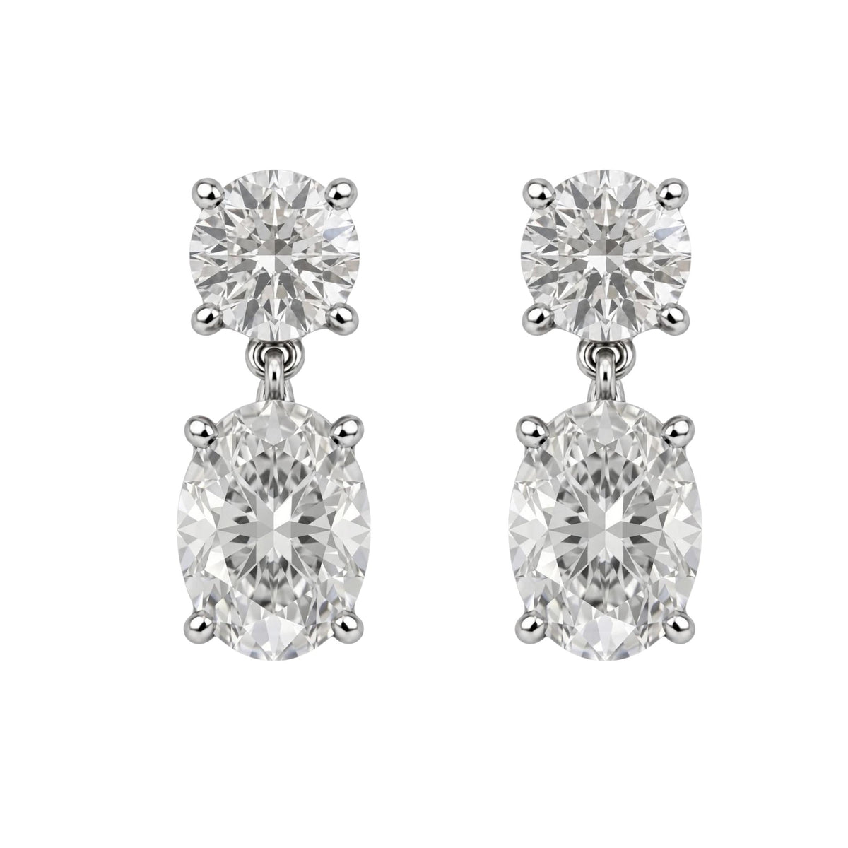3-5 ctw Round-Oval Stud Earrings