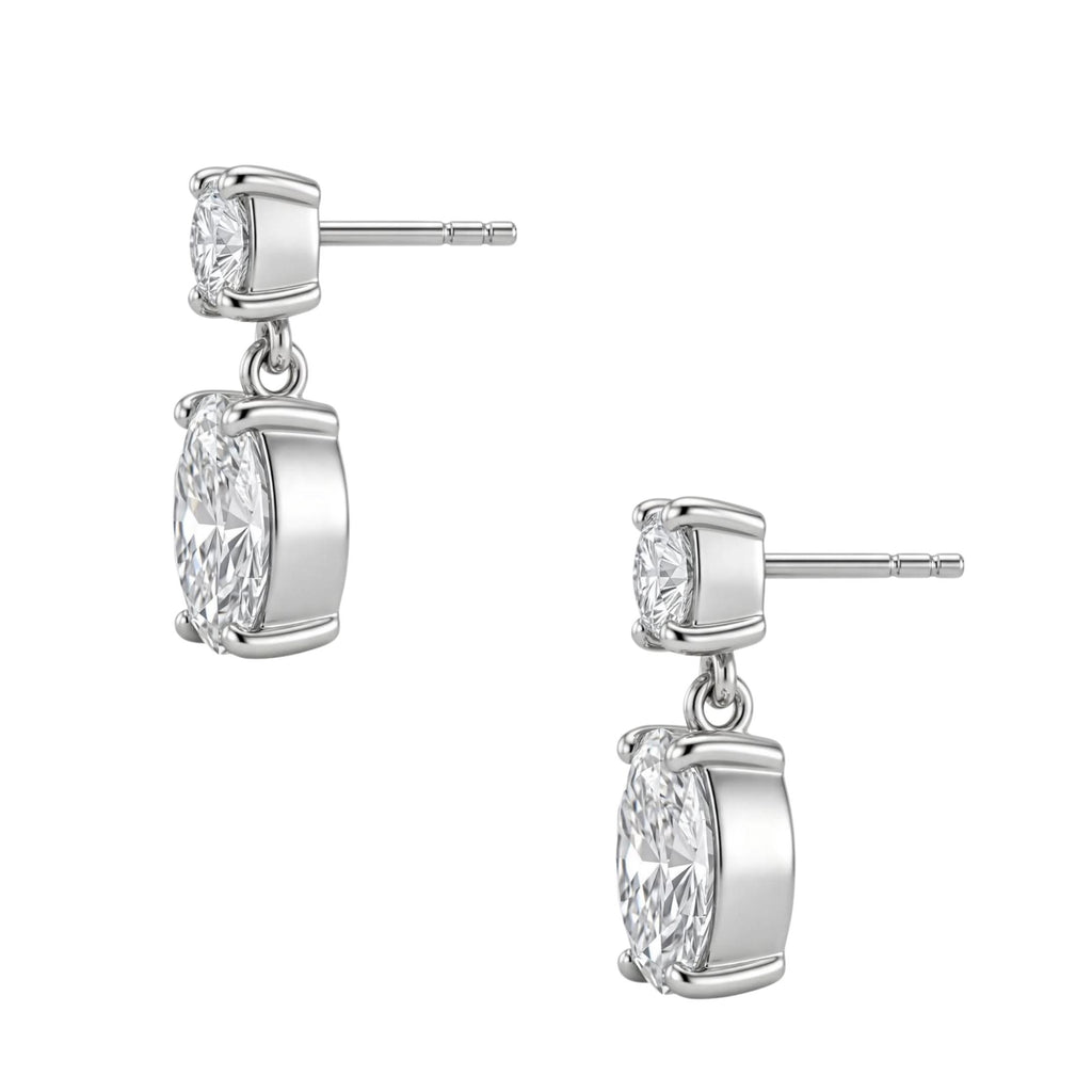 3-5 ctw Round-Oval Stud Earrings