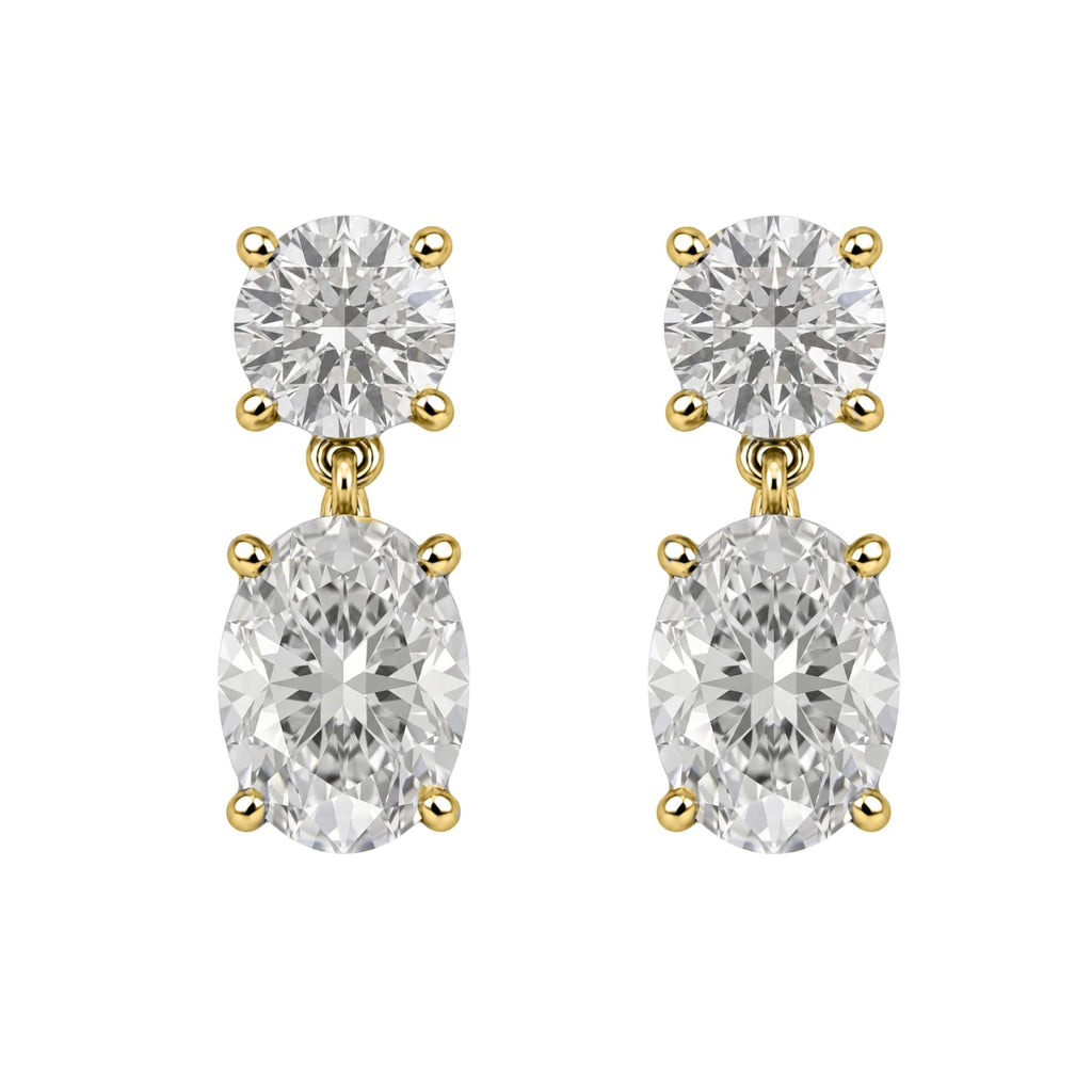 3-5 ctw Round-Oval Stud Earrings