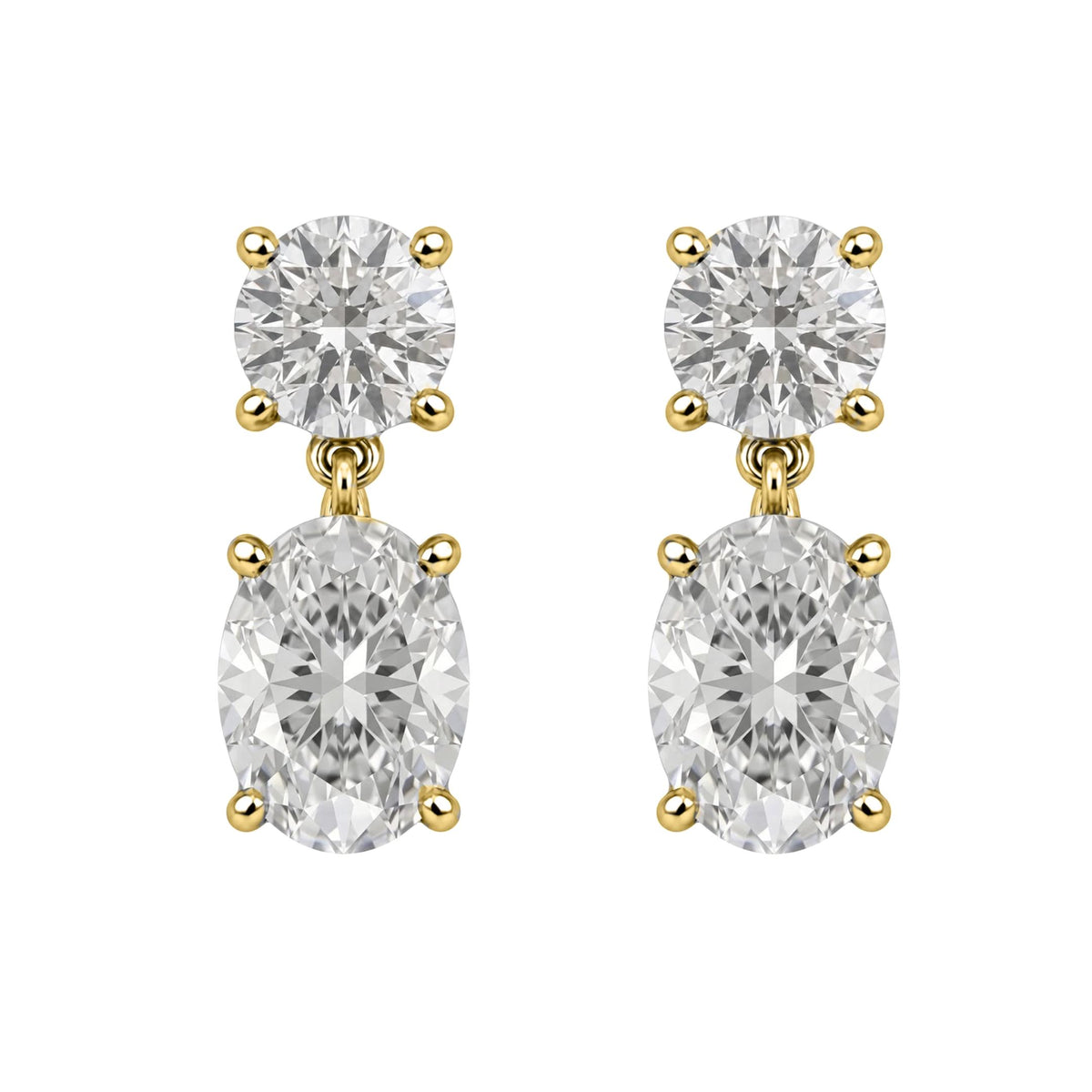 3-5 ctw Round-Oval Stud Earrings