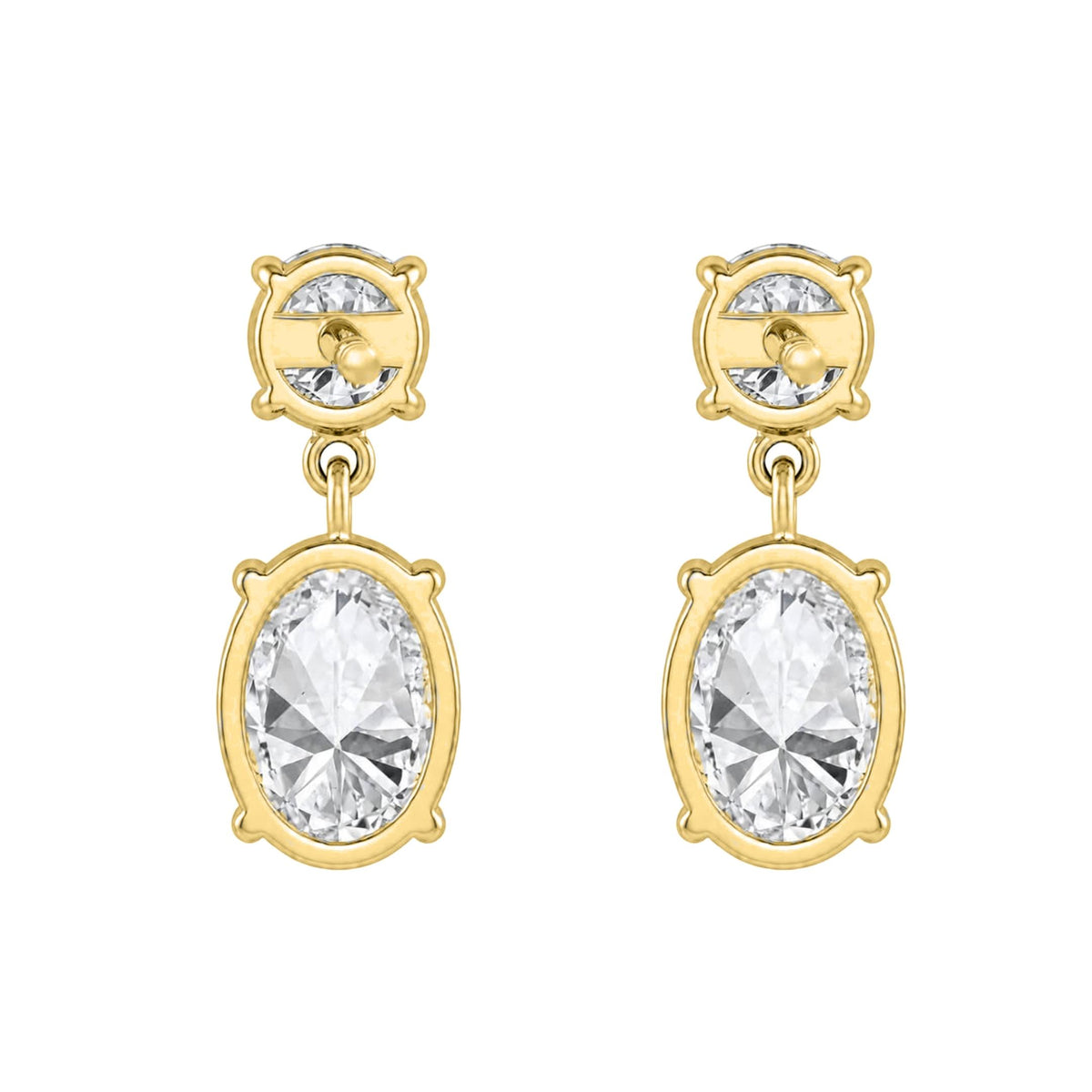 3-5 ctw Round-Oval Stud Earrings