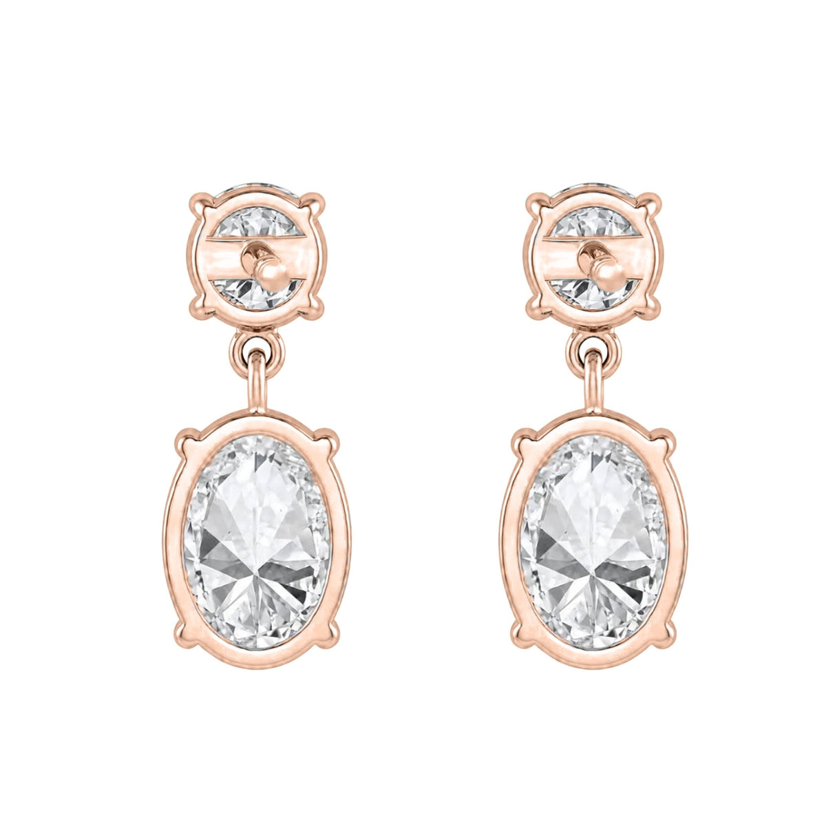 3-5 ctw Round-Oval Stud Earrings
