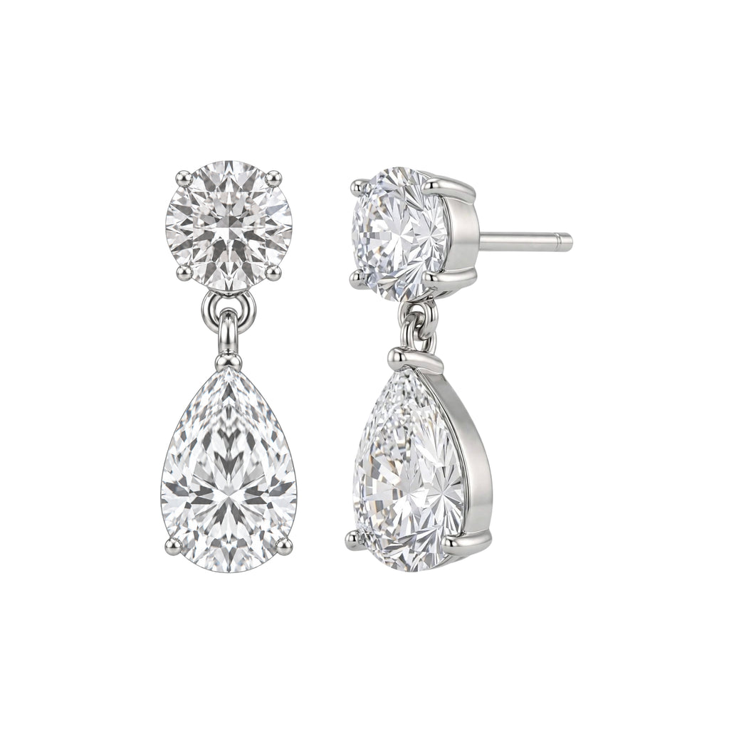 3-5 ctw Round-Pear Stud Earrings