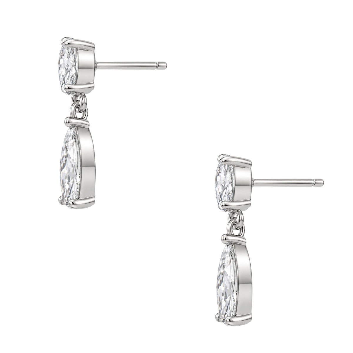 3-5 ctw Round-Pear Stud Earrings