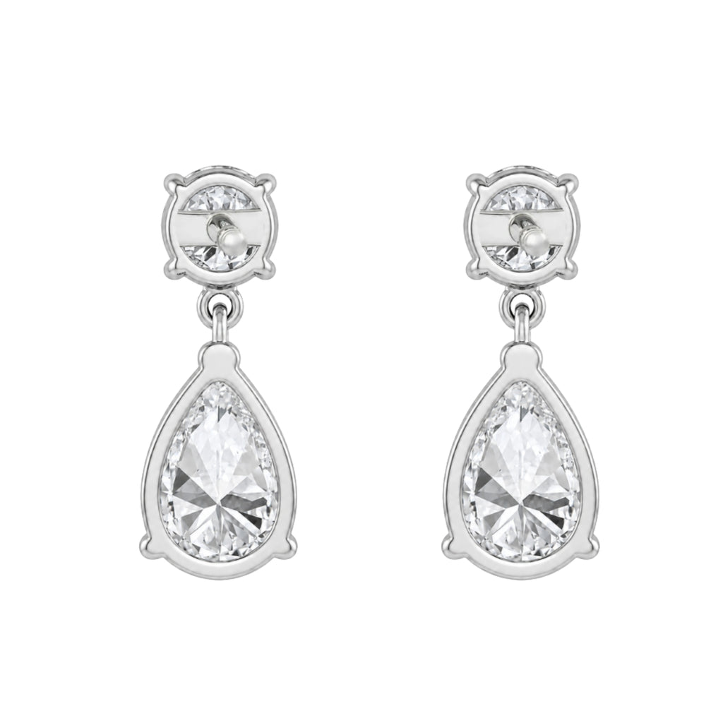 3-5 ctw Round-Pear Stud Earrings
