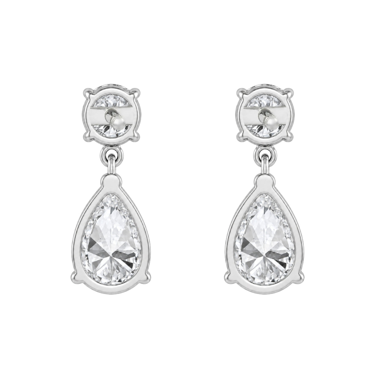 3-5 ctw Round-Pear Stud Earrings