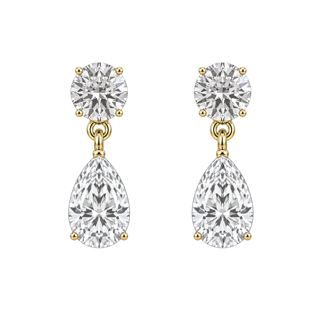 3-5 ctw Round-Pear Stud Earrings