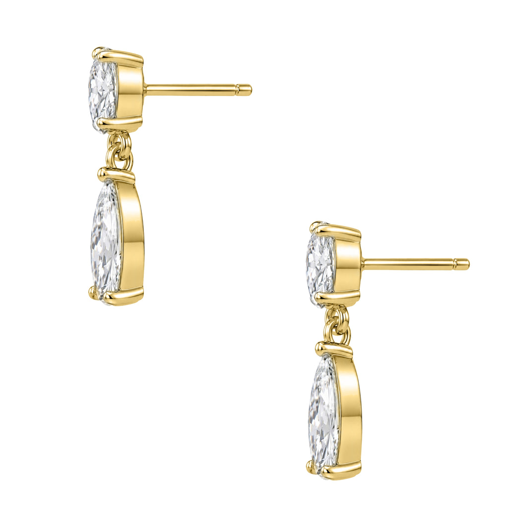 3-5 ctw Round-Pear Stud Earrings