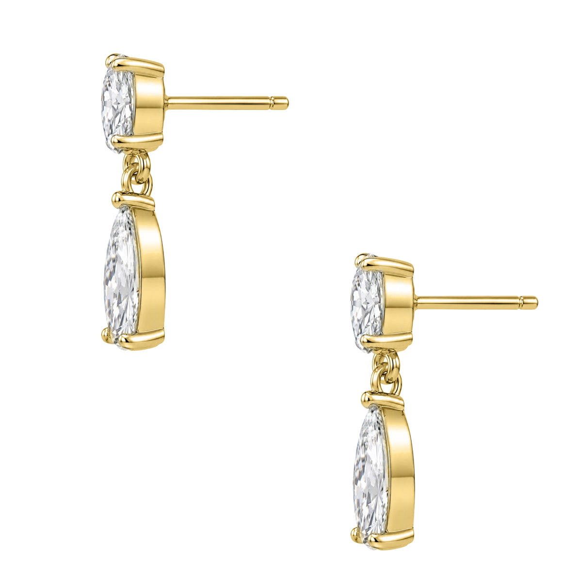 3-5 ctw Round-Pear Stud Earrings