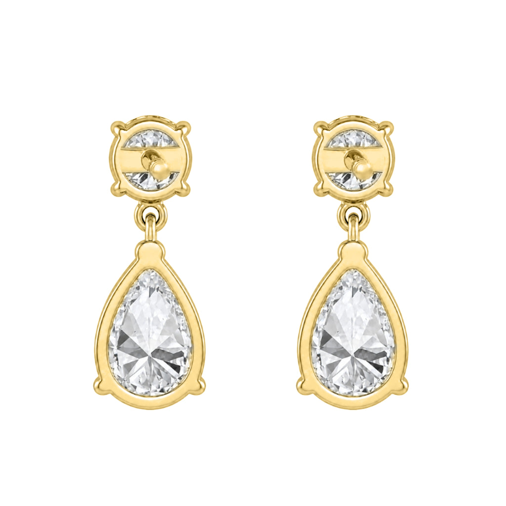 3-5 ctw Round-Pear Stud Earrings