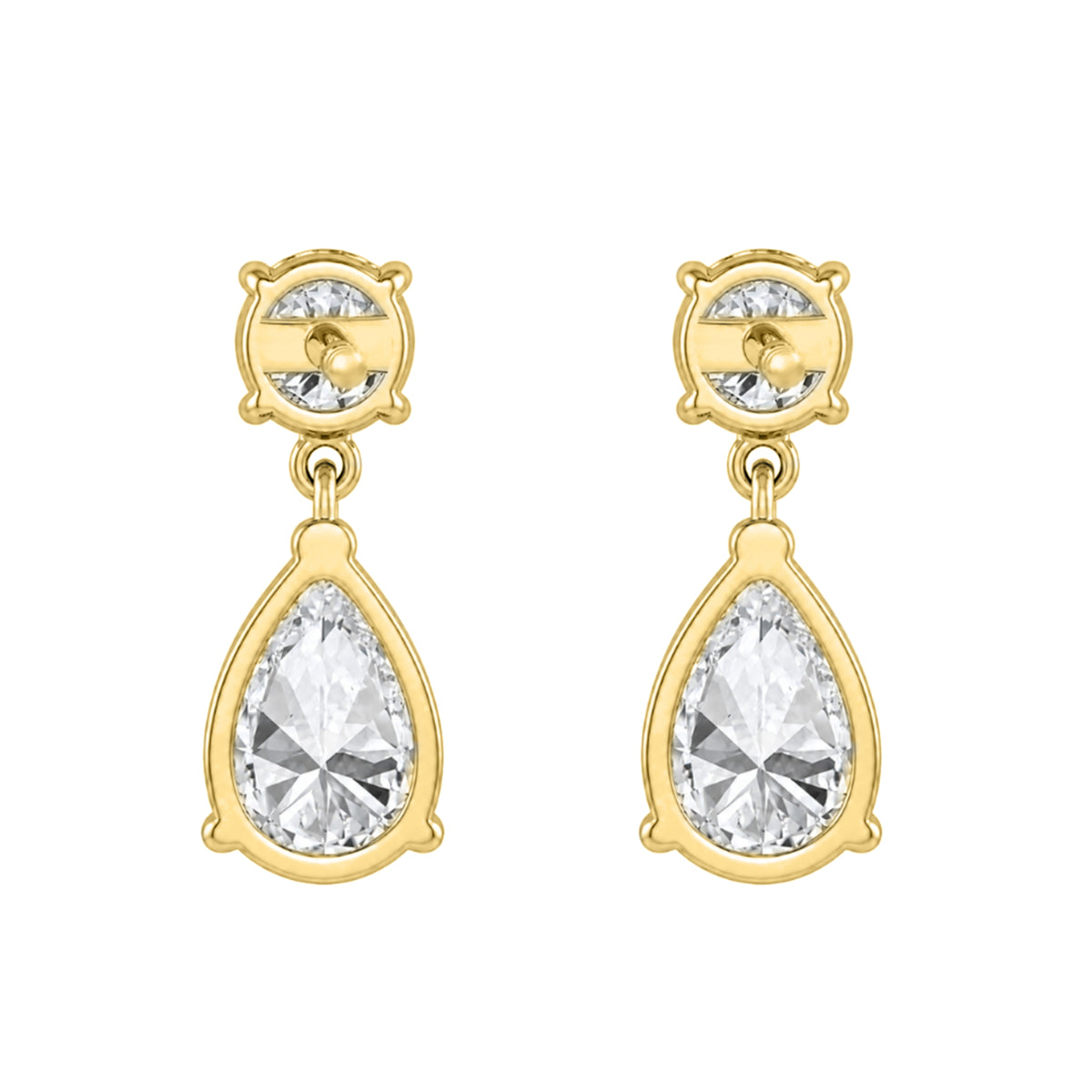 3-5 ctw Round-Pear Stud Earrings
