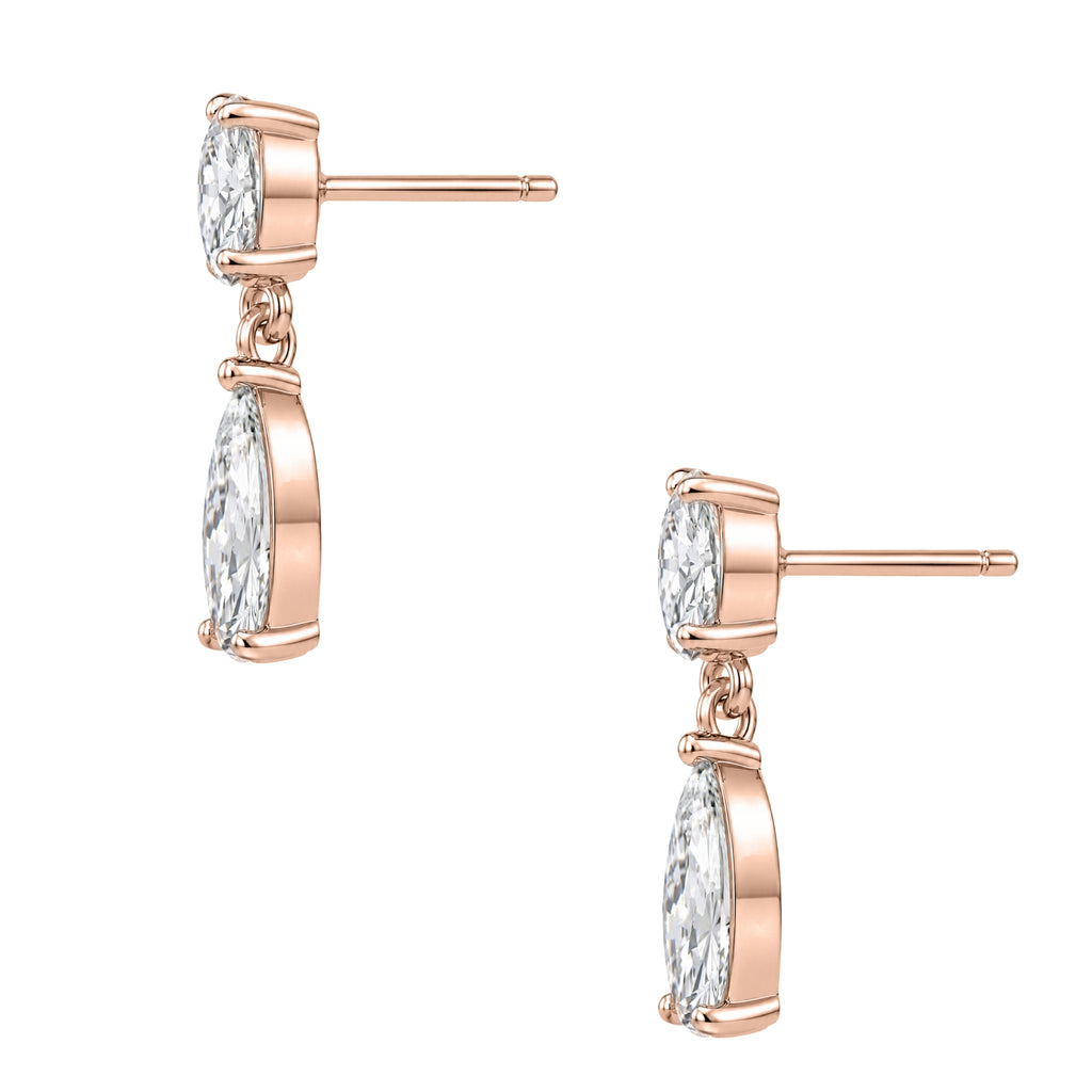 3-5 ctw Round-Pear Stud Earrings