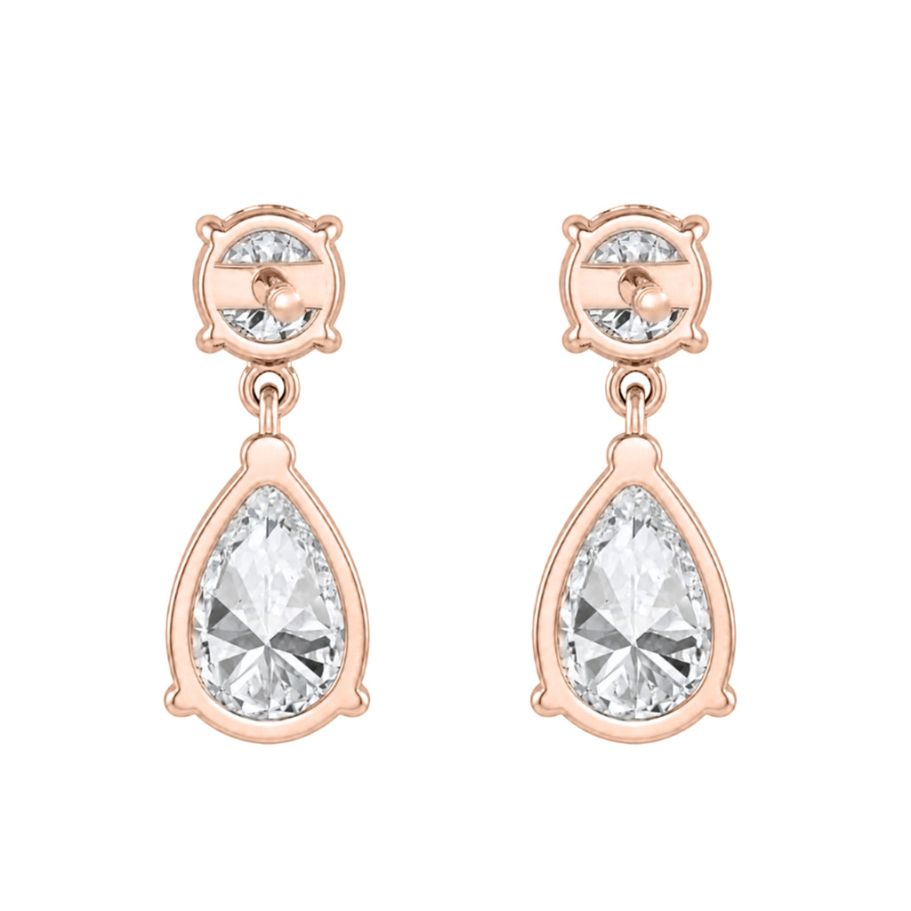 3-5 ctw Round-Pear Stud Earrings
