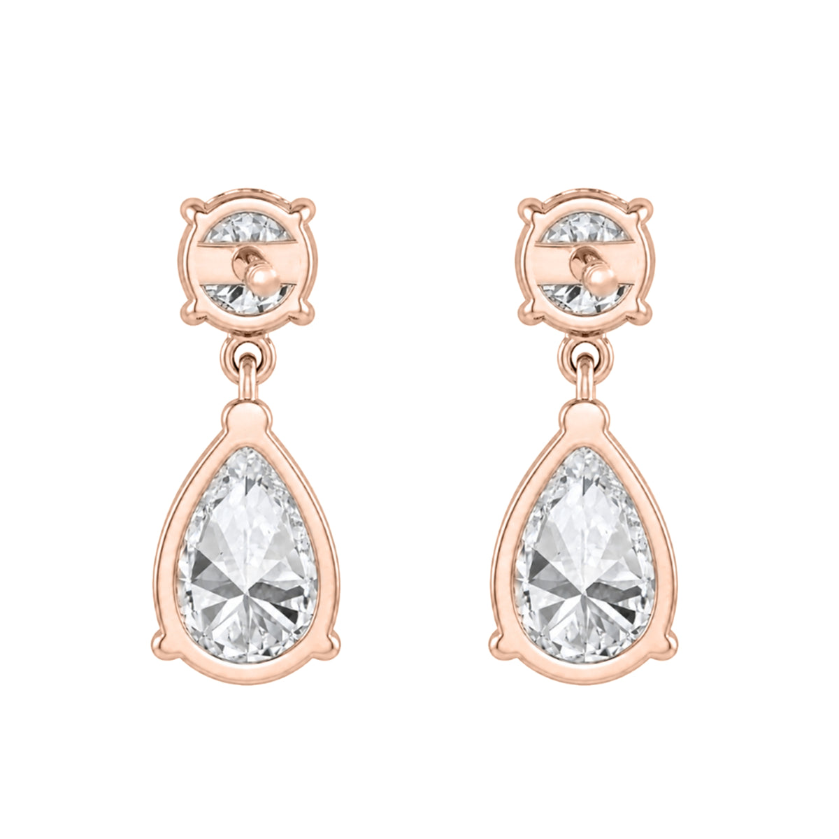 3-5 ctw Round-Pear Stud Earrings