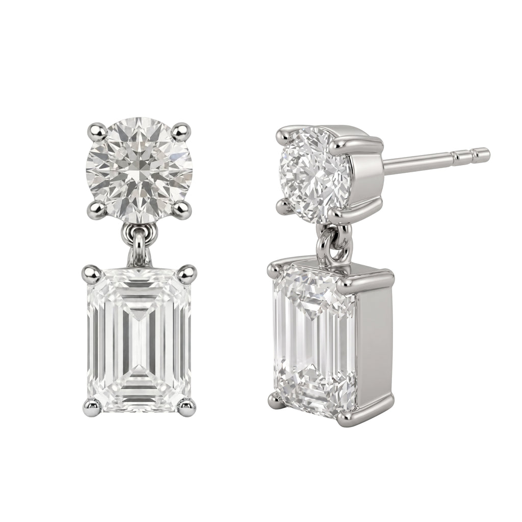 3-5 ctw Round-Emerald Stud Earrings