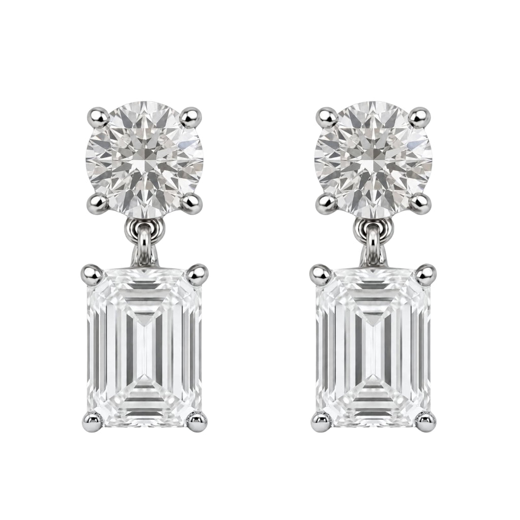 3-5 ctw Round-Emerald Stud Earrings