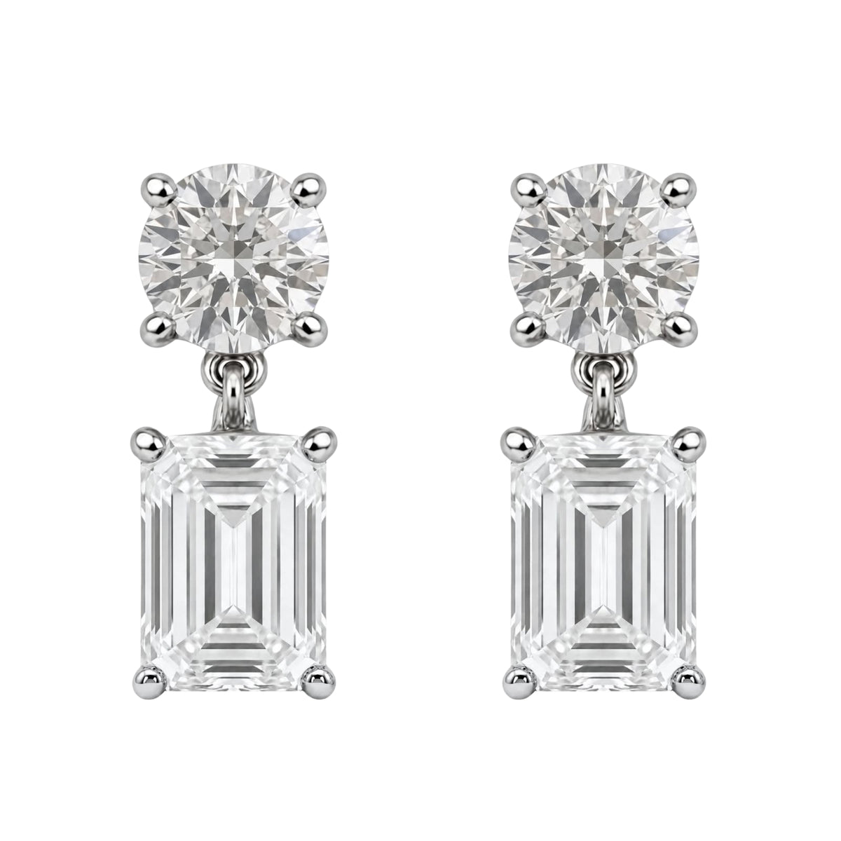 3-5 ctw Round-Emerald Stud Earrings
