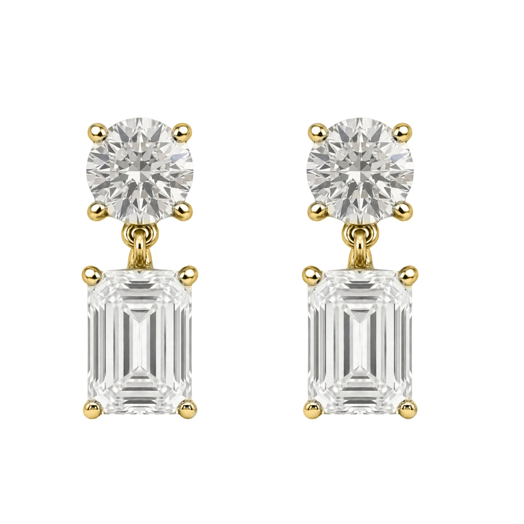 3-5 ctw Round-Emerald Stud Earrings