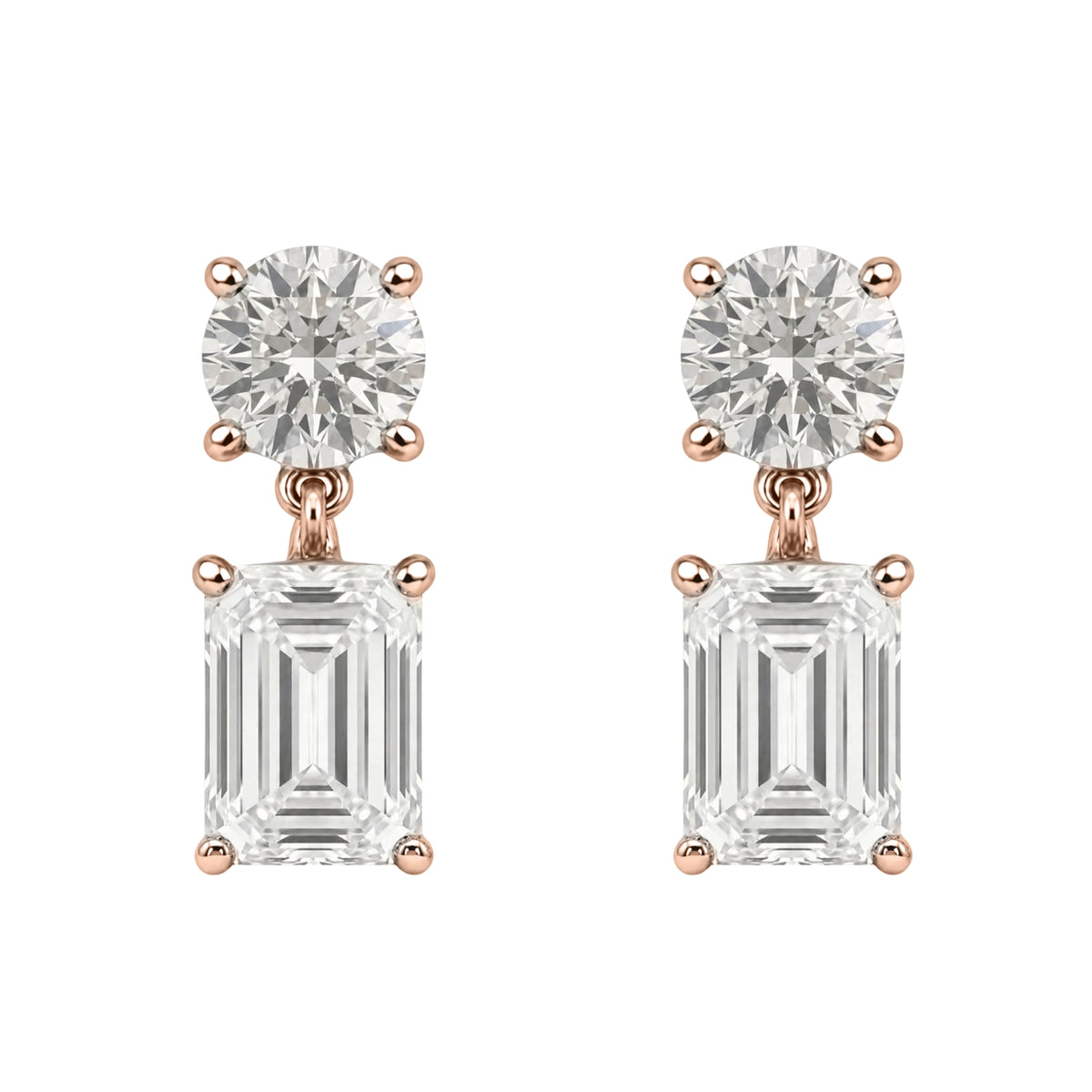 3-5 ctw Round-Emerald Stud Earrings