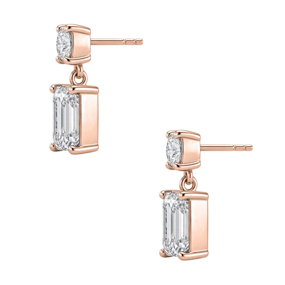 3-5 ctw Round-Emerald Stud Earrings
