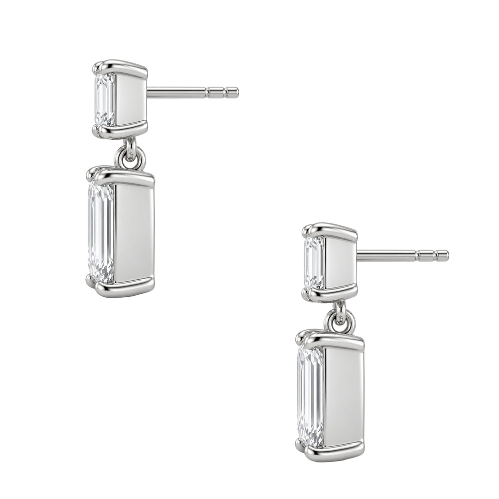 3-5 ctw Emerald-Asscher Stud Earrings