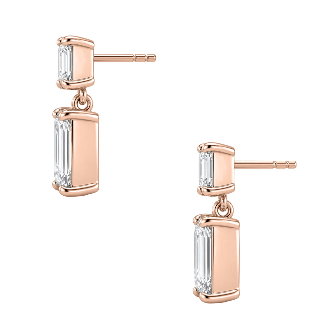 3-5 ctw Emerald-Asscher Stud Earrings