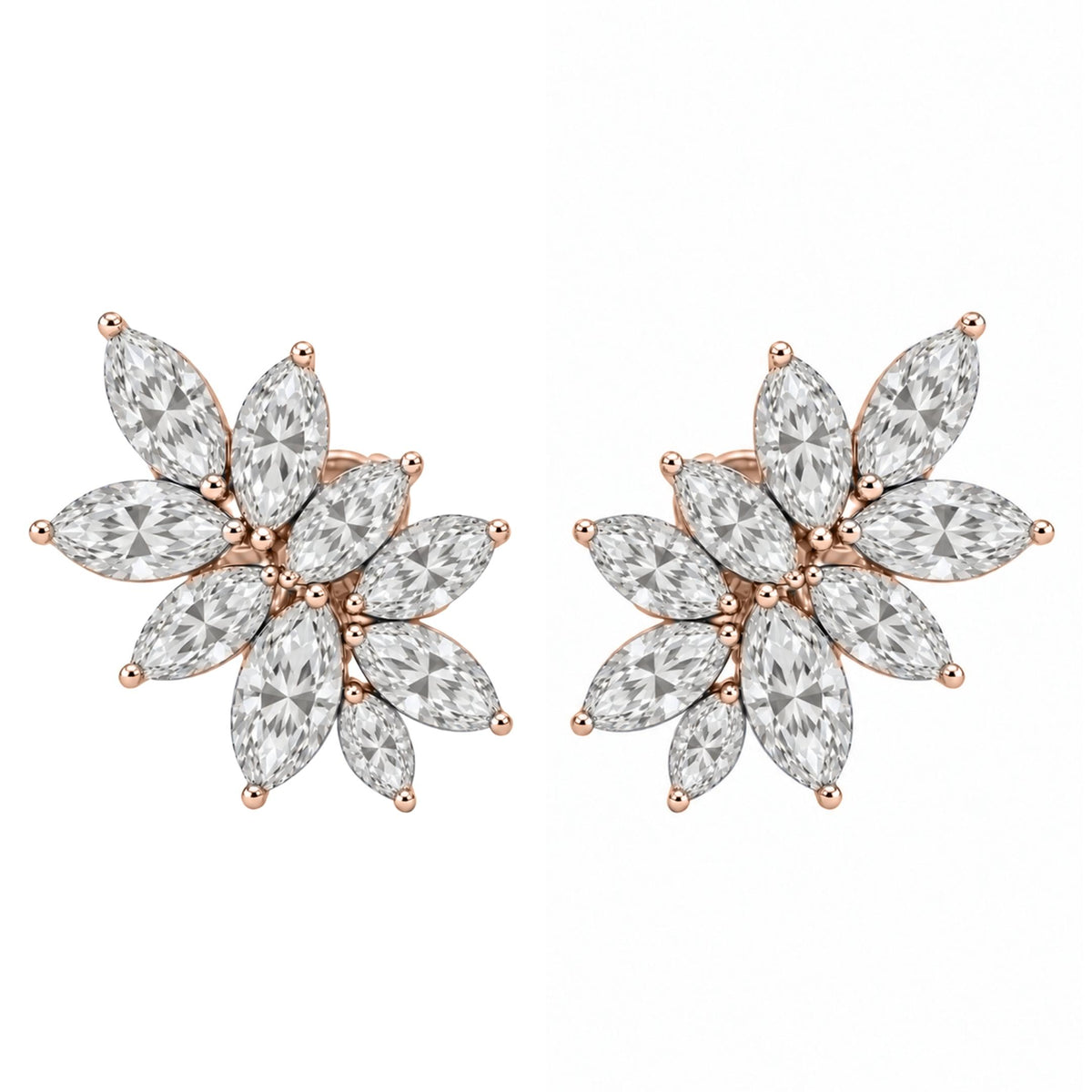 2 ctw Marquise Stud Earrings