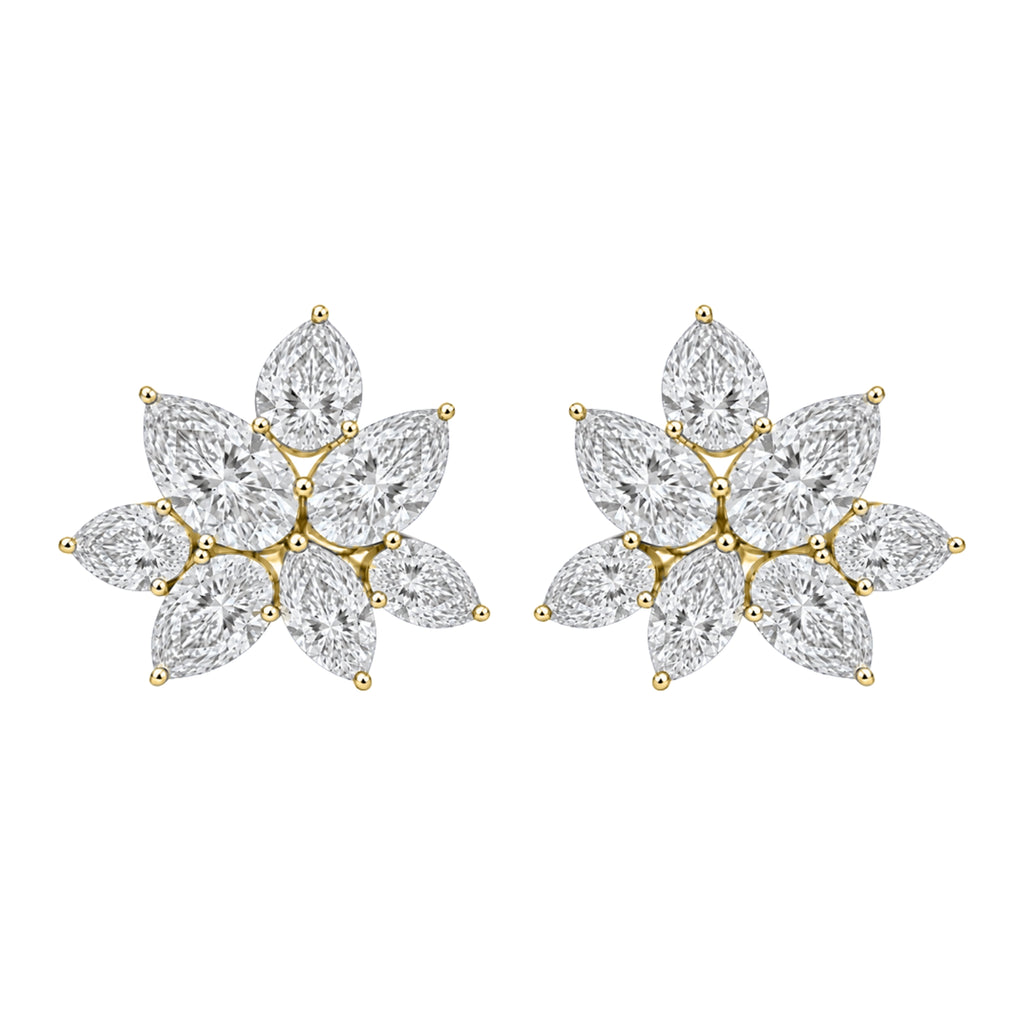 3 ctw Pear-Marquise Stud Earrings
