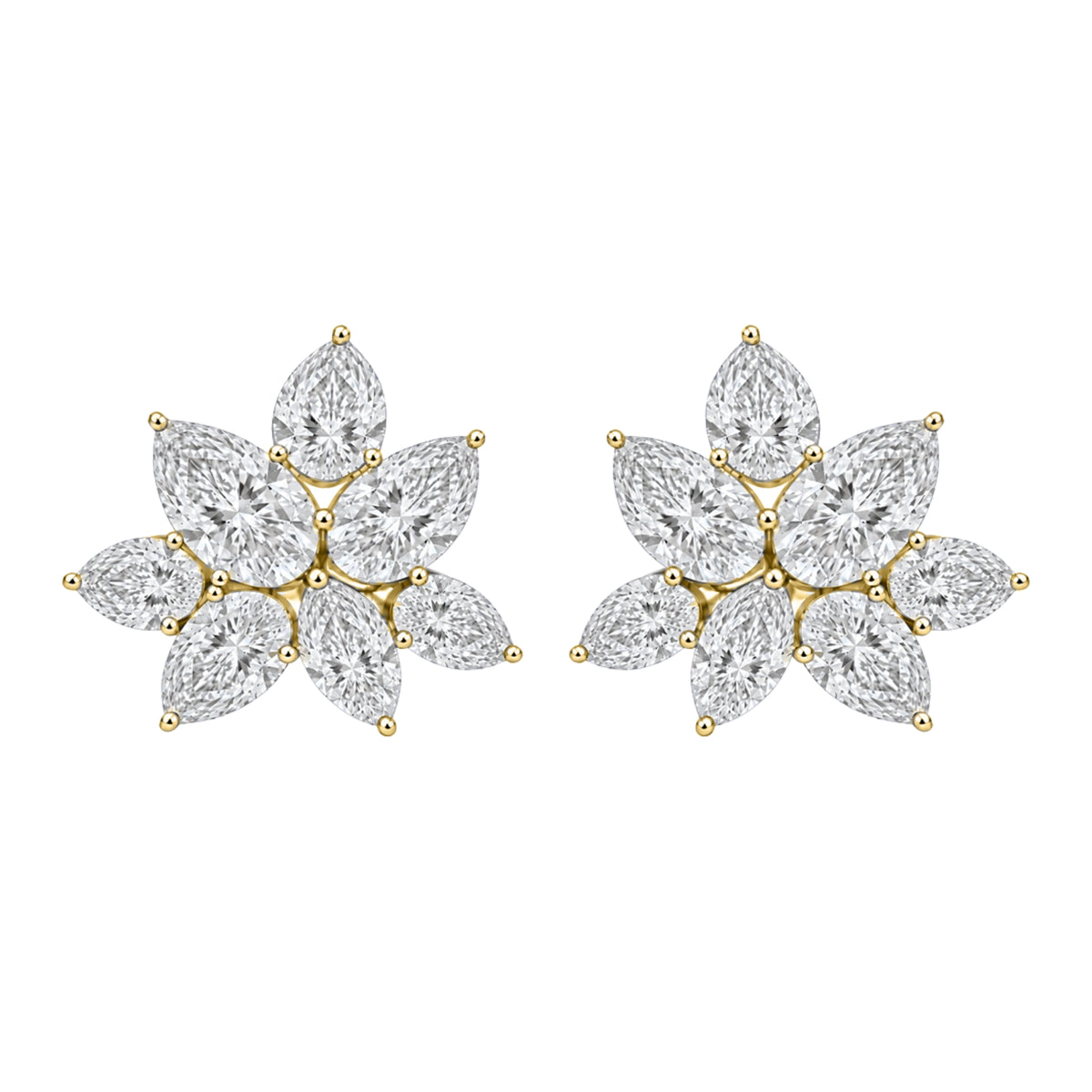 3 ctw Pear-Marquise Stud Earrings